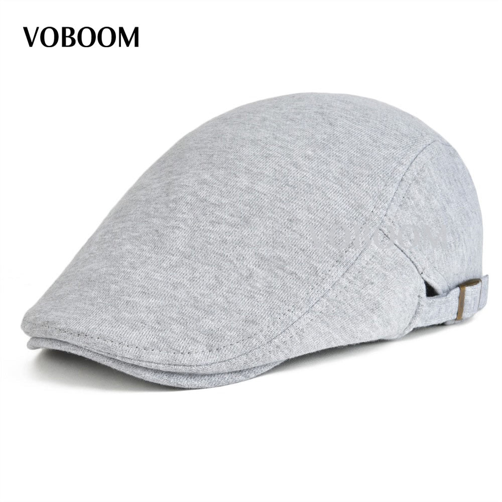 Cotton Men Women Gray Flat Ivy Cap