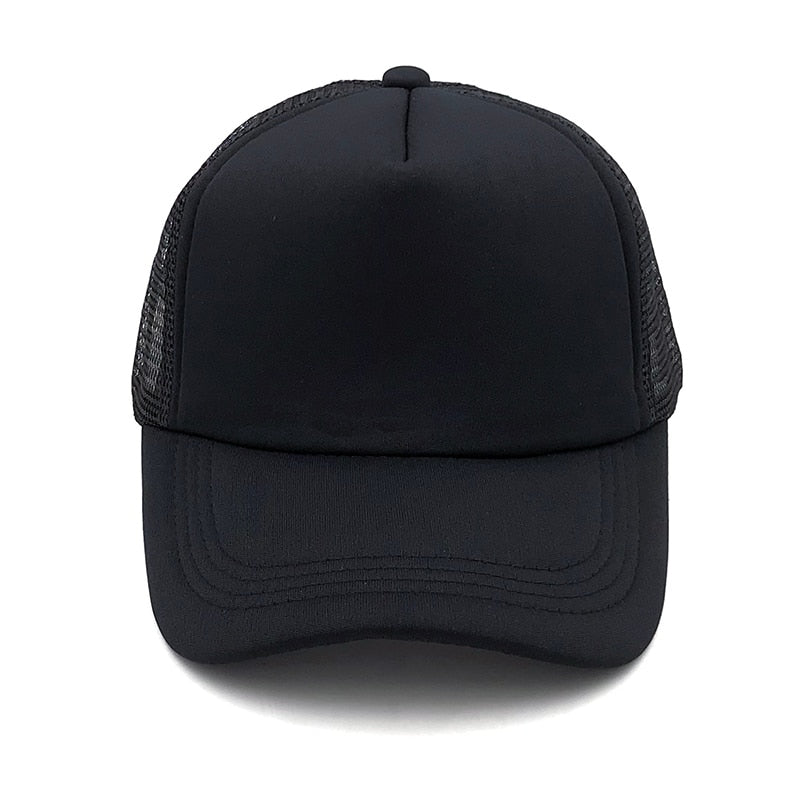 Solid color simple summer mesh breathable baseball net cap