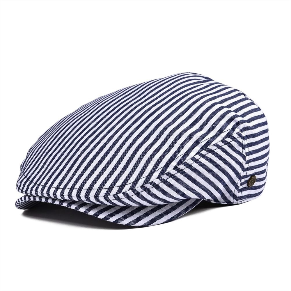 Navy Blue Stripe Ivy Caps