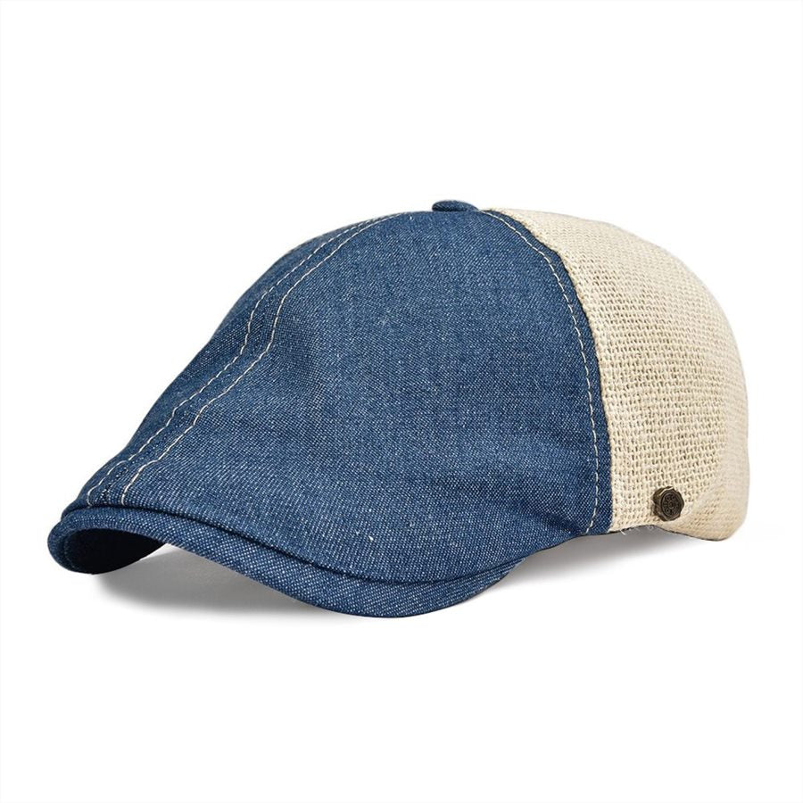 Denim Cotton Linen Flat Cap